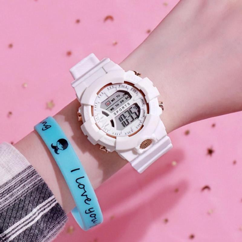 Đồng Hồ Thể Thao LED, Đồng Hồ Kỹ Thuật Số Điện Tử, Unisex Nữ, Thời Trang Đơn Giản Và Thường Ngày Thích Hợp Cho Học Sinh, P8O9 7