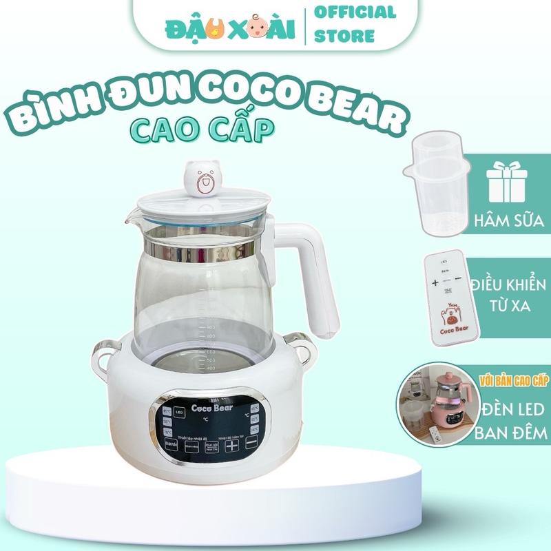(BẢN CÓ ĐIỀU KHIỂN) Bình đun nước pha sữa đa chức năng Coco Bear có điều khiển có đèn led buổi tối Đậu Xoài Cho Bé may dun Máy Tiệt Trùng mayham  nuoc máy  đun phasua
