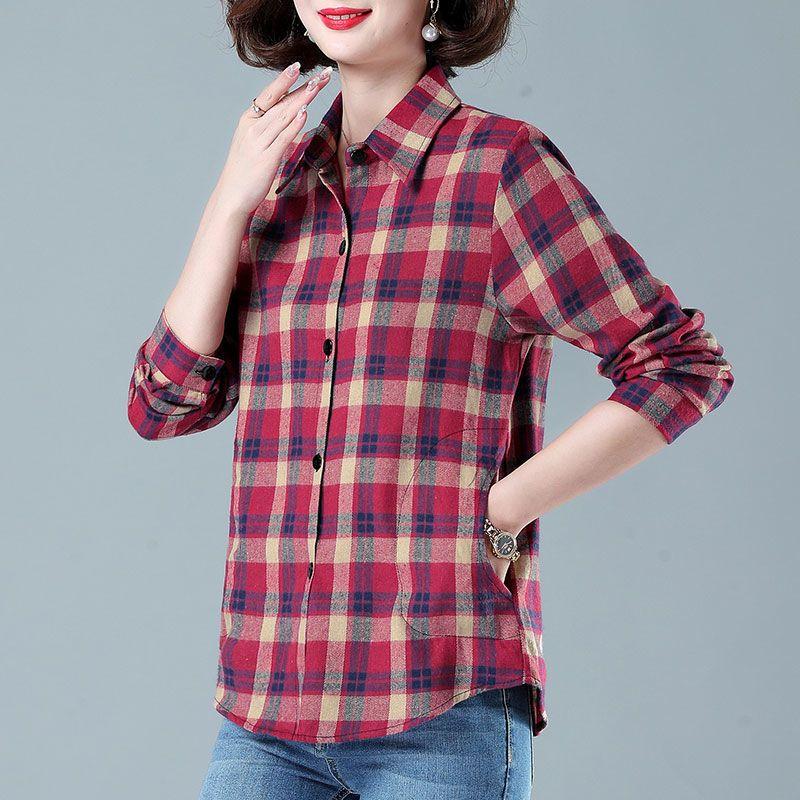 Áo Sơ Mi Kẻ Sọc, Thời Trang, Dành Cho Phụ Nữ, Áo Dài Tay Áo, Áo Mỏng, Dáng Rộng Vừa Vặn, Chống Nắng, Thích Hợp Cho Mùa Xuân Và Mùa Hè, Lý Tưởng Cho Các Bà Mẹ Top Women Shirt Cổ Tròn 7