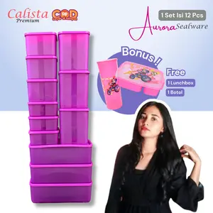[BISA COD] Calista Aurora Set 14 pcs Free Botol & Lunchbox