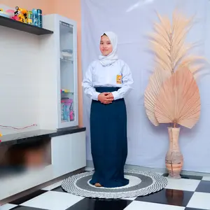 Seragam SEKOLAH kemeja putih panjang SMP (hanya kemeja) Katun Nyaman Tangan Baju [bukan Hitam] Hitam Pendek Tribal regular