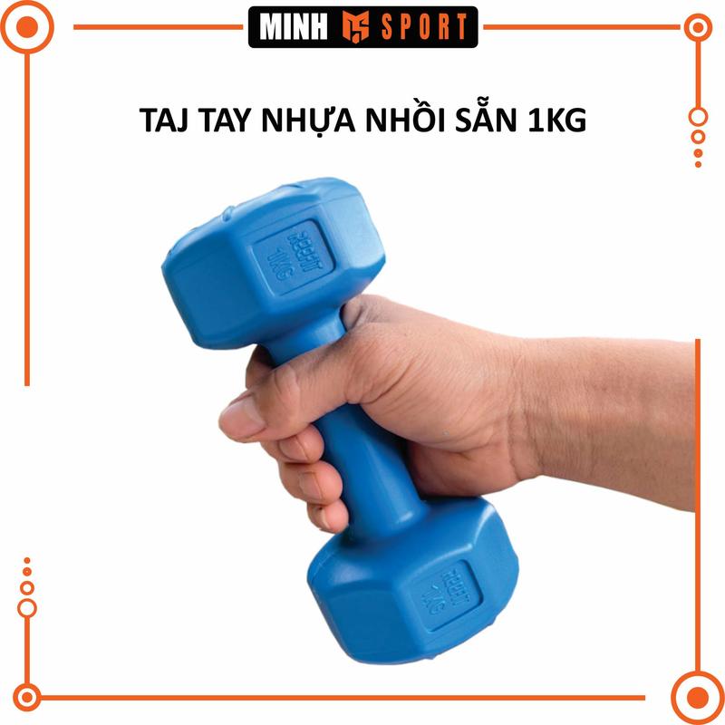 Tạ tay nhựa tập luyện 1kg ( 1 cục nhồi sẵn )