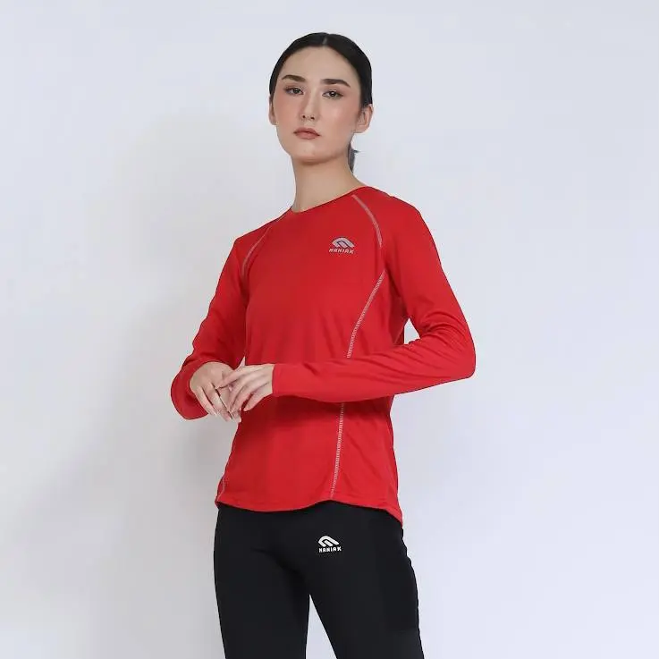 MANIAK Baju Sport Olahraga Wanita Lengan Panjang Atasan Kaos Running Lari Gym Senam Zumba Sepeda Bulutangkis (BMW 04 L/S) 2