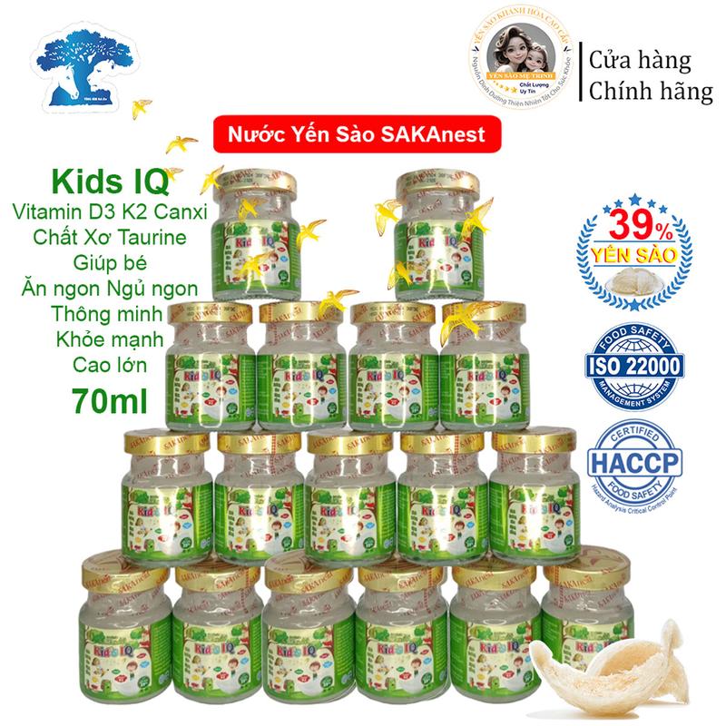 Combo 20 lọ Yến Sakanest Kid's IQ 39% yến tươi dành cho bé Vitamin D3 K2 Canxi Chất Xơ Taurine Men Vi Sinh