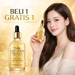 【BELI 1 GRATIS 1】Serum Emas 24K Larutan Niacinamide yang Menghidrasi dan Melembabkan  Essence Kerutan Memutihkan Mengencangkan Wajah Vitamin Hyaluronic Acid Mencerahkan Kusam Perawatan Hitam Hydrating