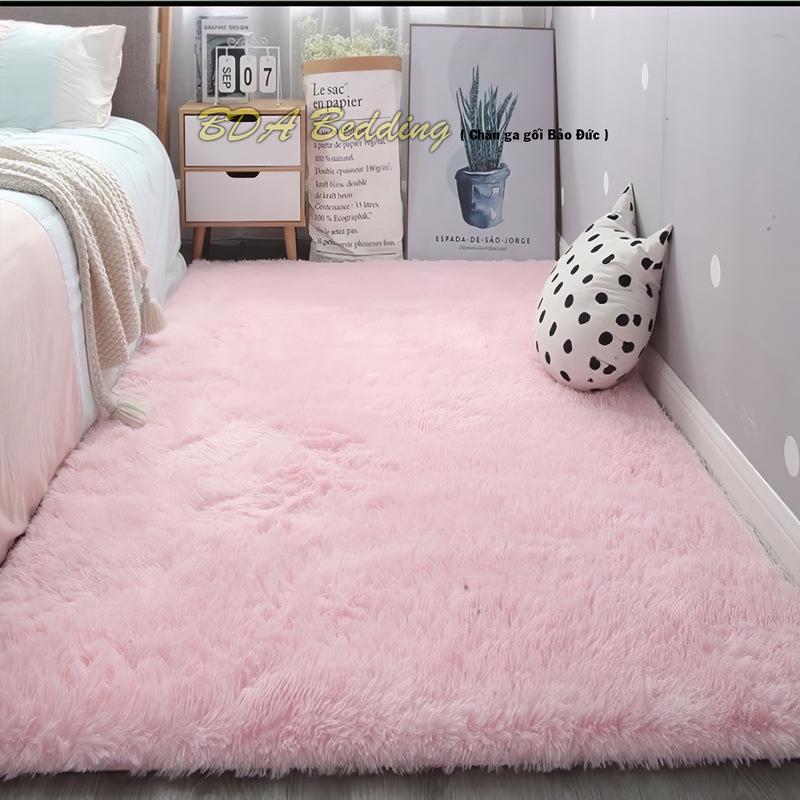 Thảm lông, thảm trải sàn nhà size 1mx1m6 Cotton Chống trượt Trong nhà Màu đen