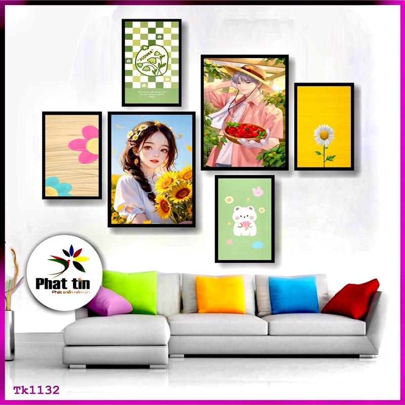 Combo 6 bức Tranh Decor, trang trí mọi không gian, phong cách hiện đại, phòng khách, phòng ngủ, cầu thang mẫu, treo tường, tranh dán tường Đèn Decor Phòng Đồng