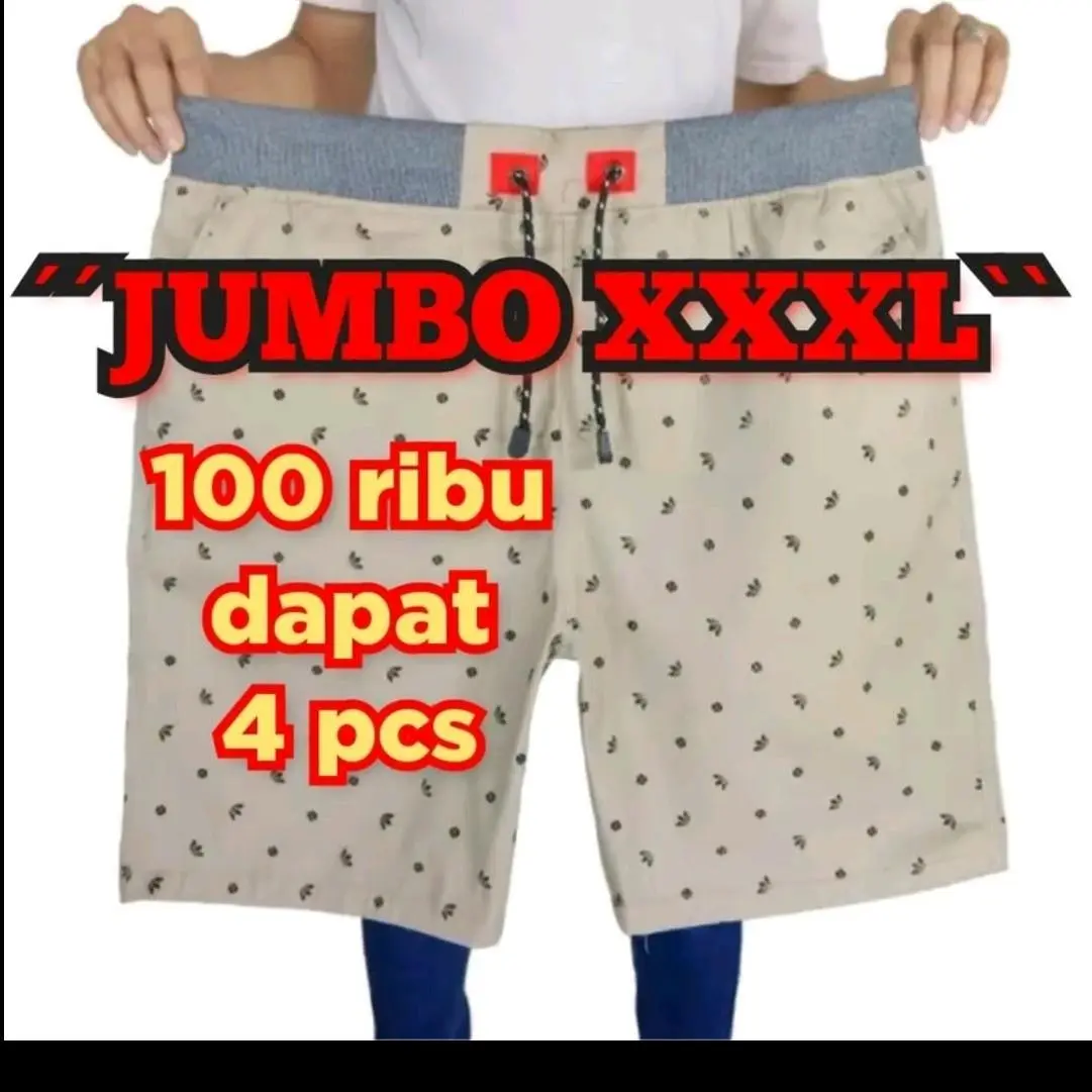 PAKET 100 RIBU DAPAT 5PCS CELANA PENDEK CHINO MOTIF PRINTING ALLSIZE JUMBO BIGSIZE PINGGANG KARET KATUN HITAM GREY ARMY MOTIF SHORTS Dewasa Santai Twill
