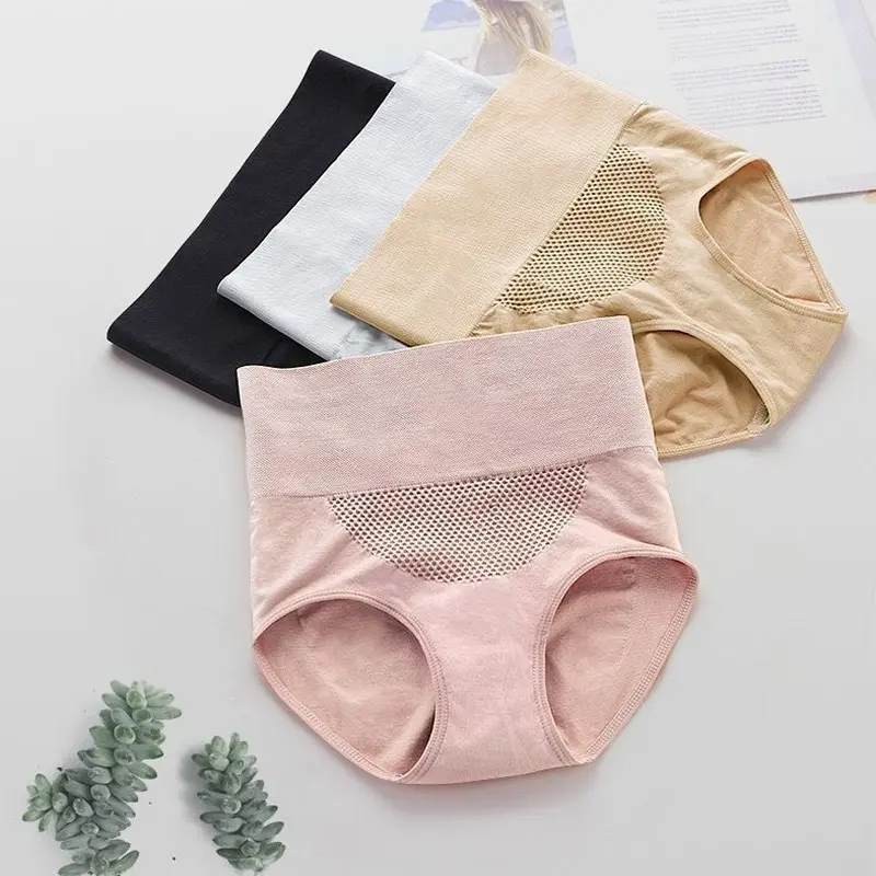 Đồ Lót Đồ Định Hình Cơ Thể, Cạp Cao, Đồ Định Hình Bằng Bông Không Đường May, Đẩy Lên Hông, Thiết Kế Tổ Ong 3D Nhật Bản, Quần Lót Cung Hoàng Đạo Ấm Áp 0