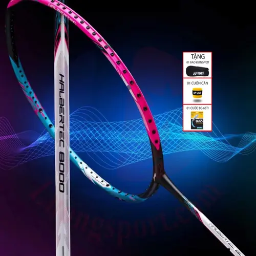 Vợt cầu lông HBT 8K căng max 13,5kg ( tặng 01 cước căng sẵn -01 bao đựng vợt - 01 quấn cán