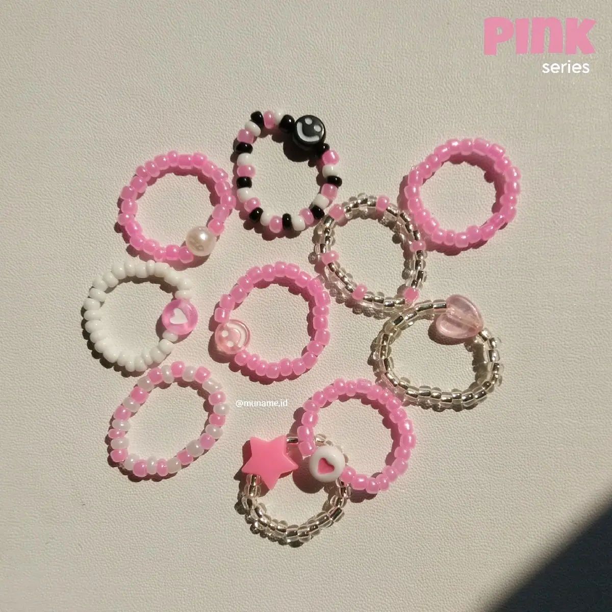 Part 9 | Cincin manik - manik / beads rings - Pink Series
