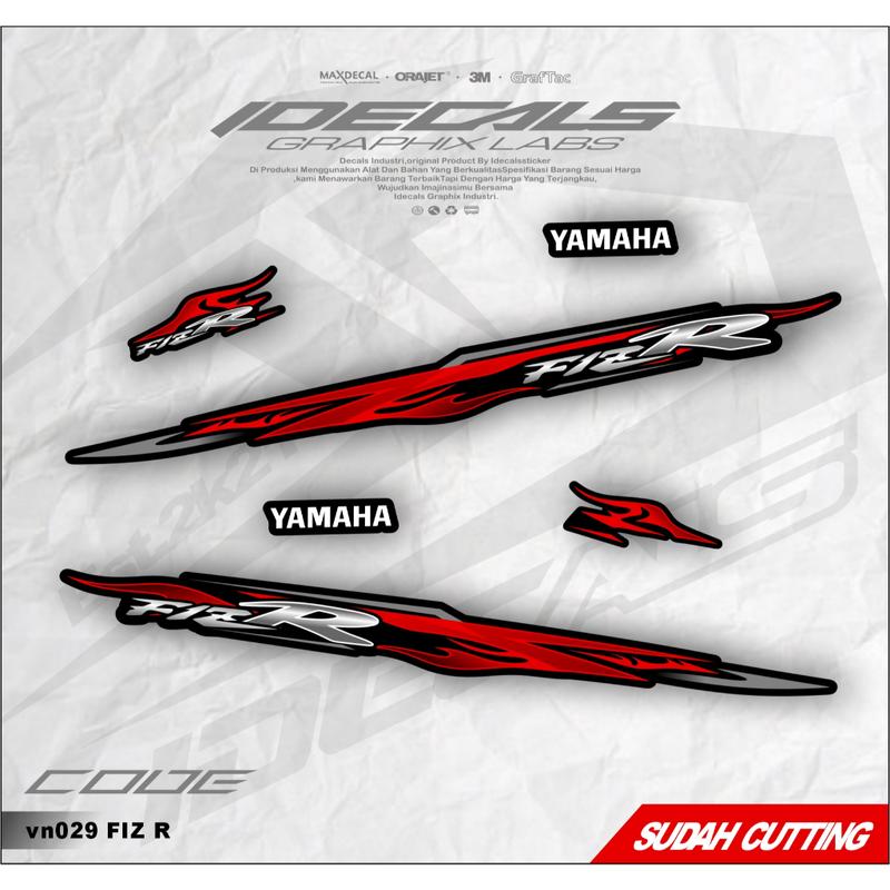 sticker striping motor yamaha fiz r bahan vinyil,chrome,hologram motif simpel keren kekinian ( vn029 ) 1