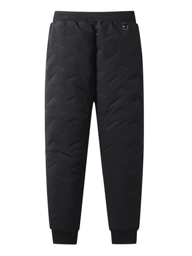 Product Introduction of Men's Pocket Zipper Drawstring Winter Pants, Casual Regular Fit Plain Thermal Lined Trousers, Pants for Men, Men's Clothing Combat Trousers Men 3