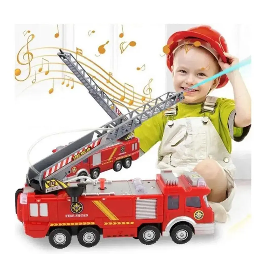Inertia Truck Fire Truck Metal Alloy Model Toy Car Gift For Kids Y4Y4