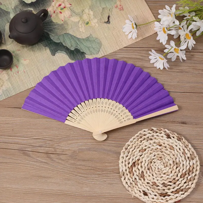 Hollow Out Design Bamboo Fan, 1 Count Portable Pink Folding Hand Fan, Decoration for Home Wedding Party, Mini Fan, Decorations Supplies, Decoration Items 3