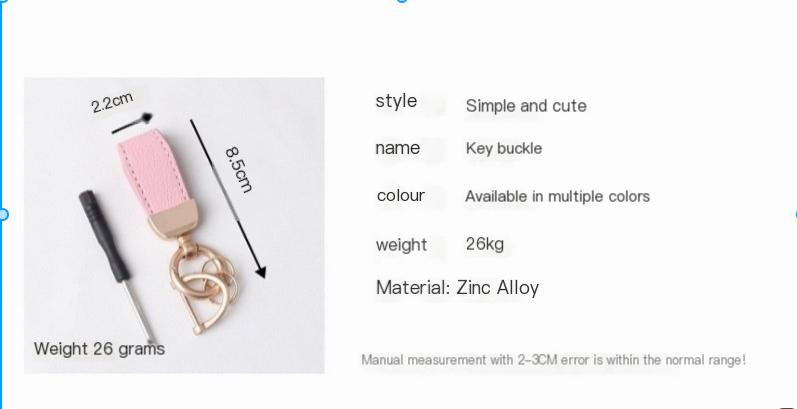 Product Introduction of New French short lambskin car keychain high-end goat pattern leather keychain cute pendant gift women's model 1