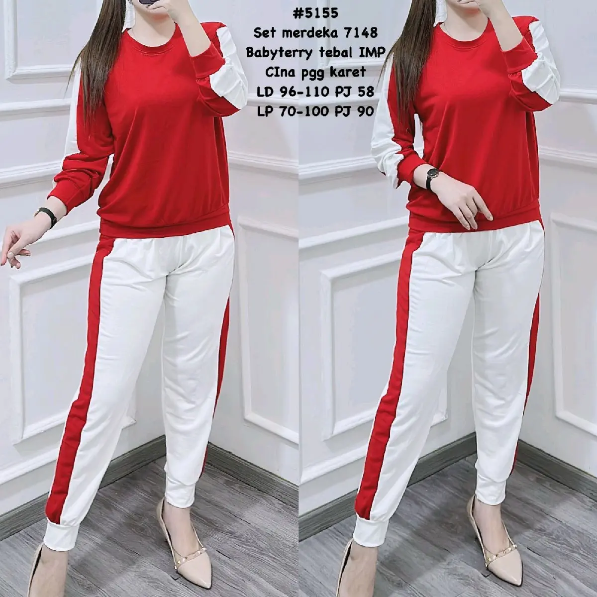 7148 SETELAN PP KAOS BABYTERRY MERAH PUTIH 17 AGUSTUS