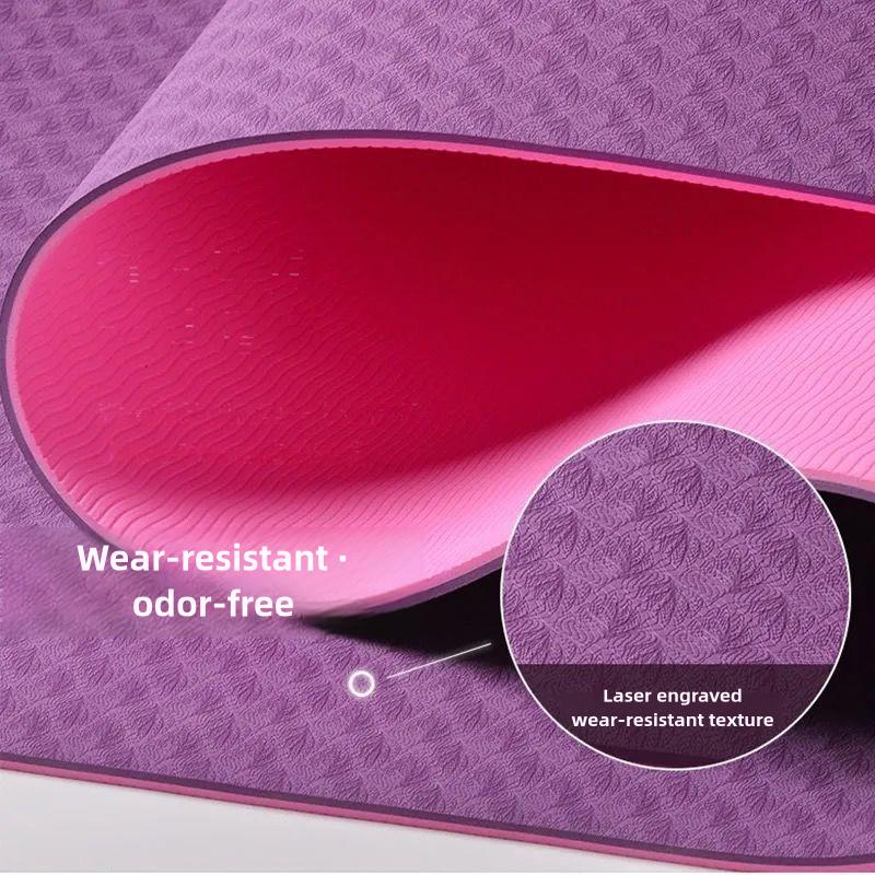Product Introduction of TPE Yoga Mat Non-Slip Grip Student Dormitory Widened Thickened Soundproof Shock Absorption Dance Fitness Mat Jump Rope Mat for Women 2