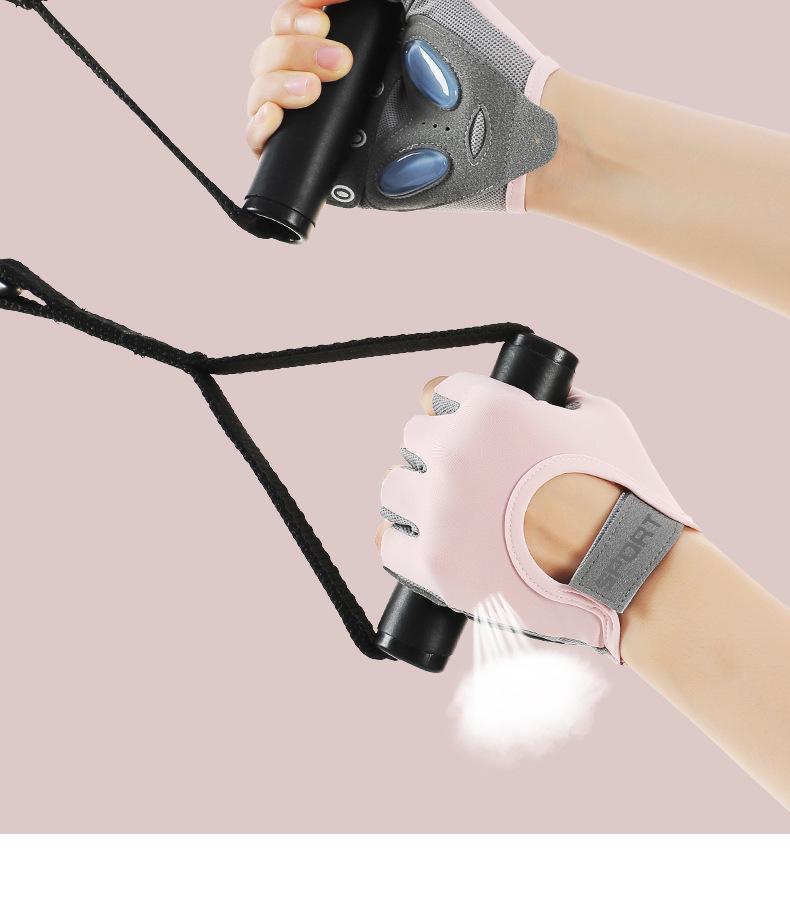 Product Introduction of Summer Outing Essential Sports Gloves Female Yoga Fitness Exercise Anti-Skid Shock Absorption Half Finger Gloves Wear-Resistant Breathable Anti-Cocoon Riding Half Finger 10