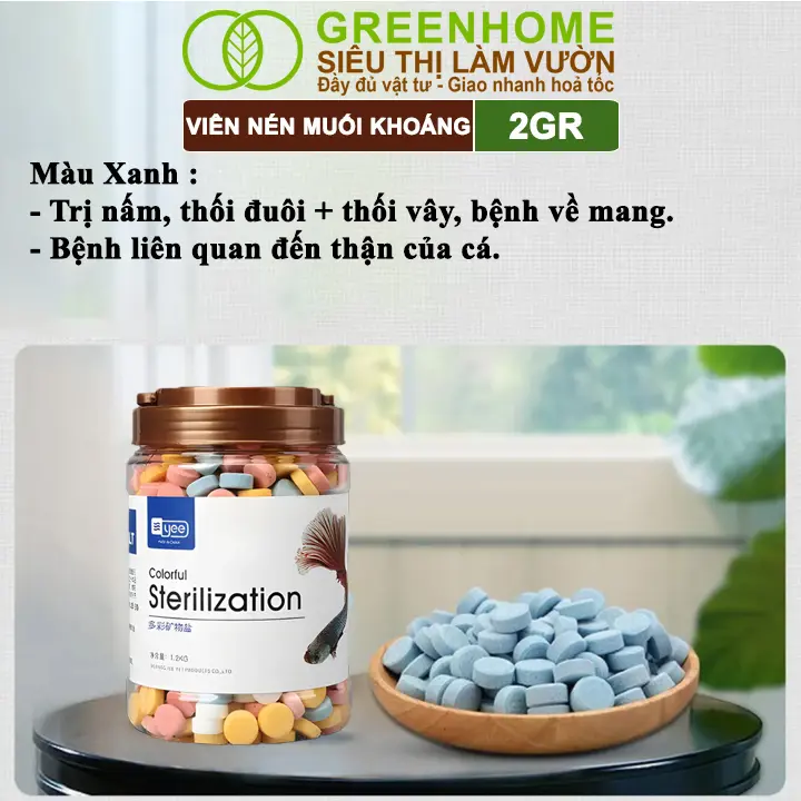 [Hàng tặng] Muối Khoáng Viên Nén Greenhome, YEE, Viên 2gr, Viên Ngẫu Nhiên 7
