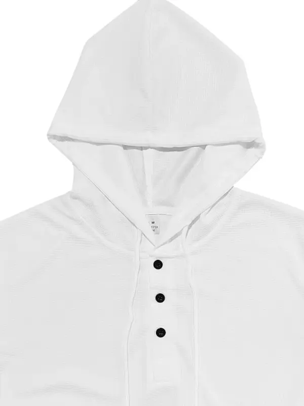 Men's Regular Fit Solid Button Front Hoodie, Casual Long Sleeve Drawstring Hooded Sweatshirt for Fall & Winter, Men's Clothes for Daily Wear 8