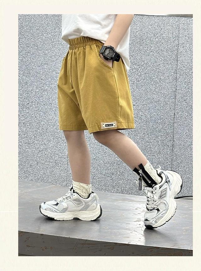 Product Introduction of Summer minimalist thin children's shorts for boys and girls, children's clothing for boys and girls, solid color cotton pants for boys 16