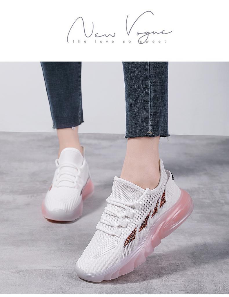 Product Introduction of Women's New Shoes for Spring Flyknit Breathable Casual Shoes Fashion Versatile Sneaker Jelly Bottom Old Beijing Cloth Shoes Pumps Closed Trainers 18