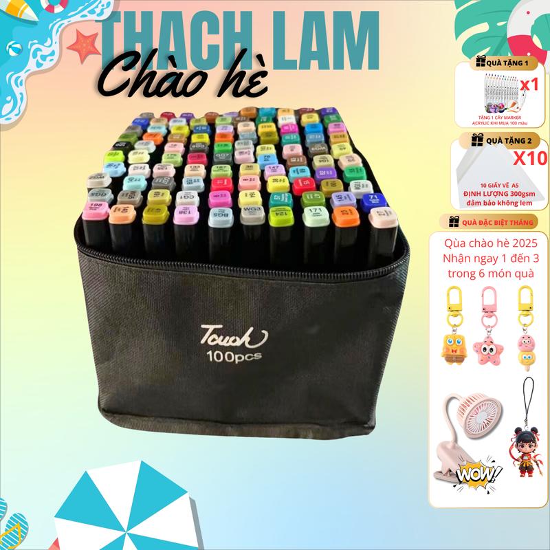 Tặng thêm 3 Cây 60/80 Cây Bút màu Marker Touch Cool 2 Đầu tô màu dạ vẽ tranh anime - SÉT BÚT MÀU DẠ KÈM TÚI