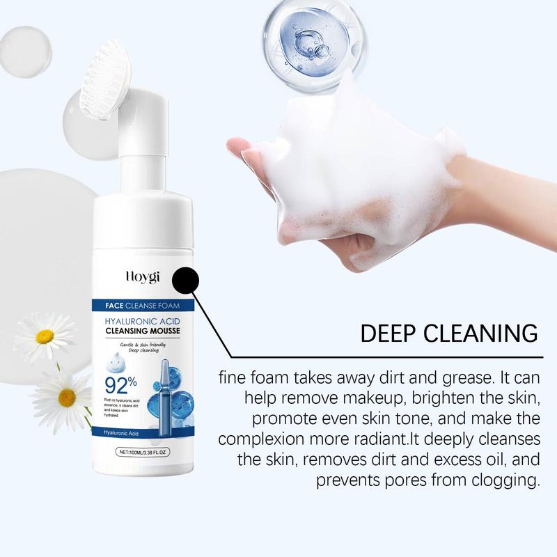 Hyaluronic Acid Cleansing Mousse, Gentle Cleansing & Moisturizing Facial Cleanser, Facial Skin Care Product for Women & Men 6