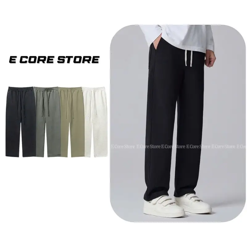 Quần Dài Nỉ 2da Dáng Baggy Ống Suông Cạp Chun Unisex Nam Nữ  Menswear Ong Pants Kaki 0