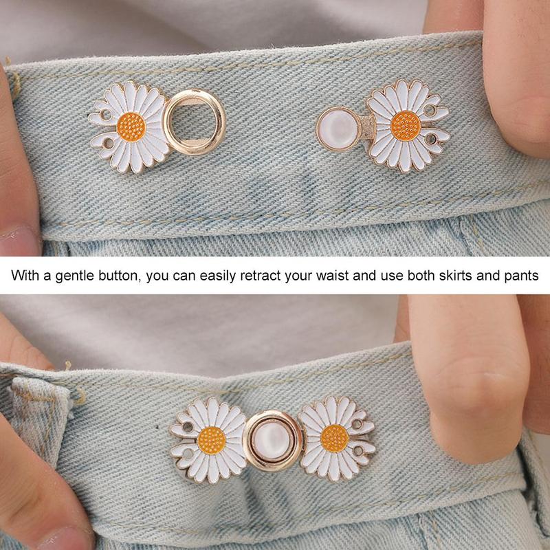 Product Introduction of Daisy Waist Buckle Jeans Waist Fixing Artifact Adjustable Size Jeans Waist Buckle Daisy Pin For Clothing Skirt Accessories 22
