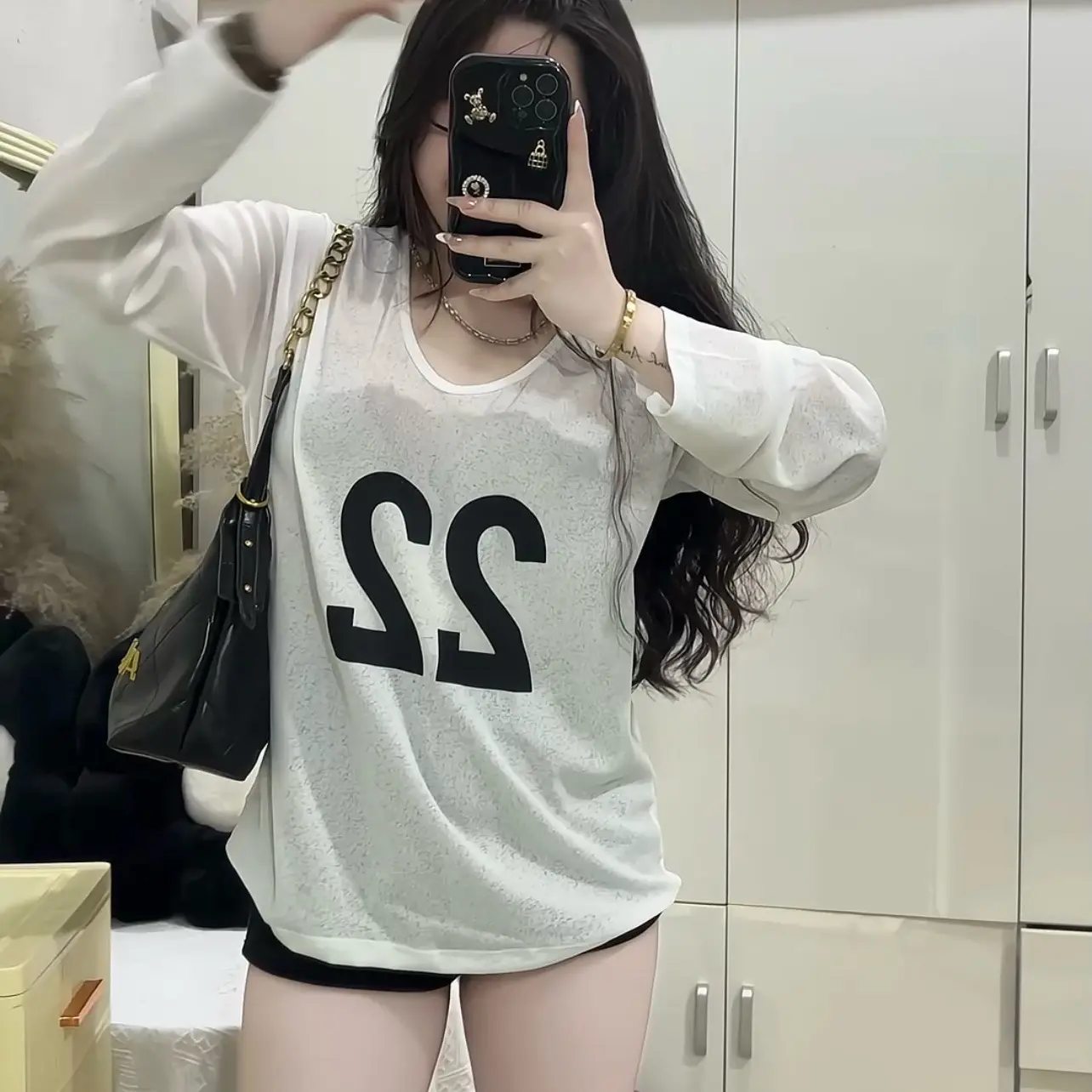 Áo thun giấy nữ số 22 free sz