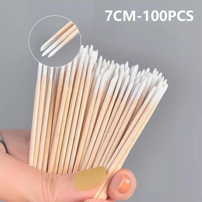 Product Introduction of 100pcs Micro Wood Cotton Swab Eyelash Extension Tools Tatoo Microblading Cleaning Wooden Sticks Cosmetic Cotton Brush Buds Tip 20