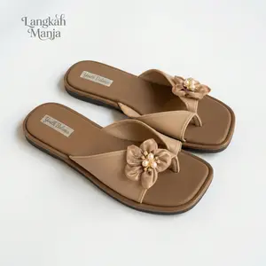 Sandal Jepit Teplek PHARITA  Bunga Wanita Lentur Anti Slip Ringan Karet Premium Bahan Jelly