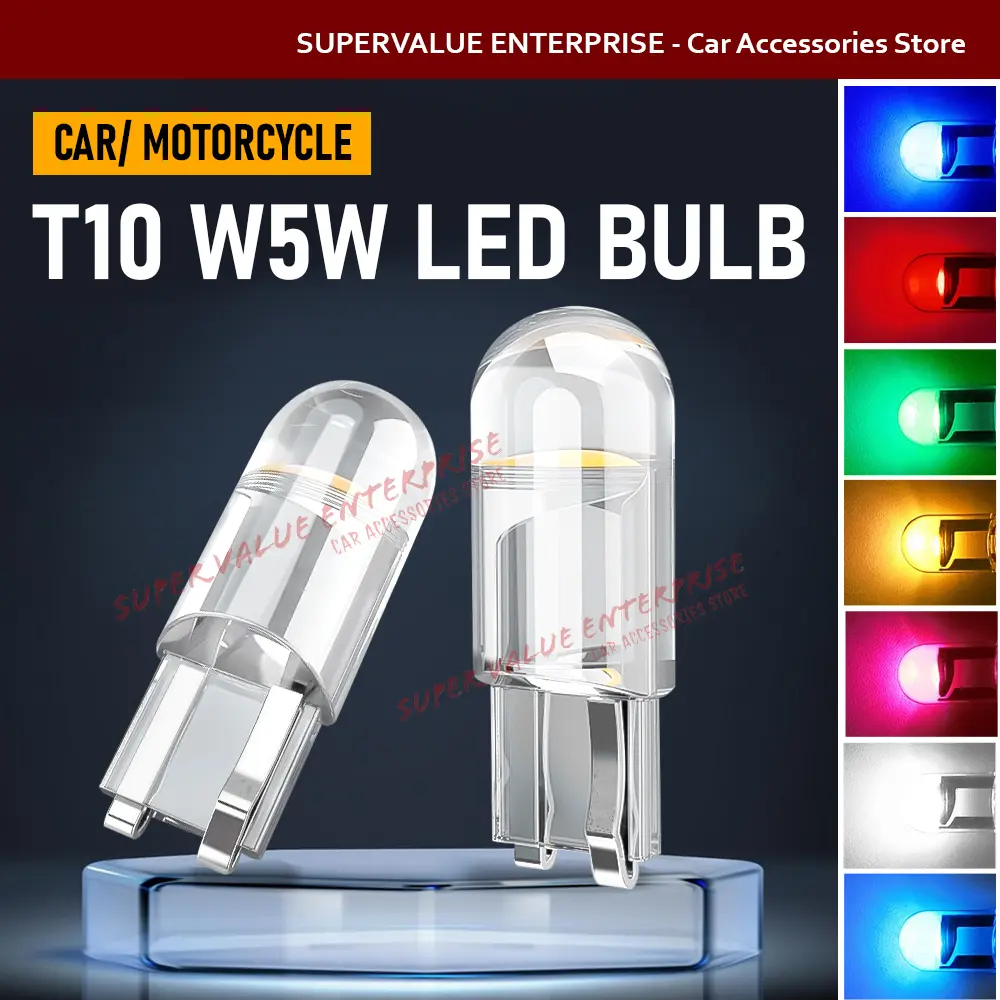 1pcs T10 W5W LED Bulb 12V LED Bulb COB LED Car/Motor Auto Lamp Interior Dome Side Parking Light Automotive Kereta