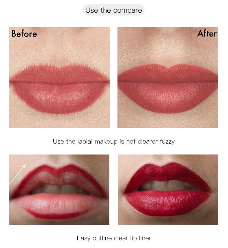 Product Introduction of Pudaier Three-Dimensional Matte 17 Colors Lip Liner Automatic Non-Decolorizing Eye Shadow Eyeliner Lipstick Lip Pencil 9