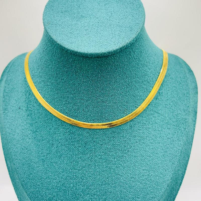 Dây chuyền titan unisex sợi mì màu vàng, Vòng cổ titan màu vàng lụa mỏng không phai không rỉ sét dày 4 li, 5 li, 6 li