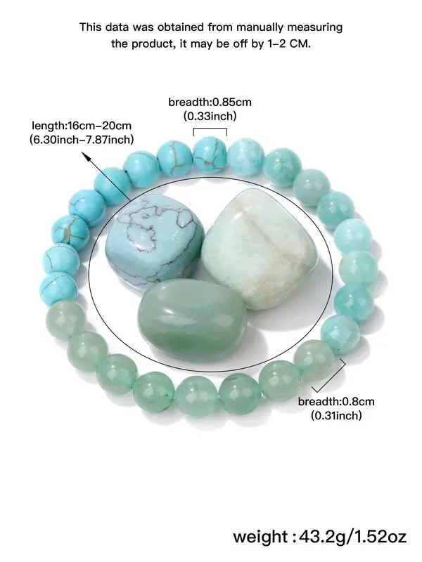 Natural Crystal Beaded Bracelet, Fashionable Beaded Bracelet for Women & Men, Trendy All-match & Exquisite Jewelry for Birthday Gift 1