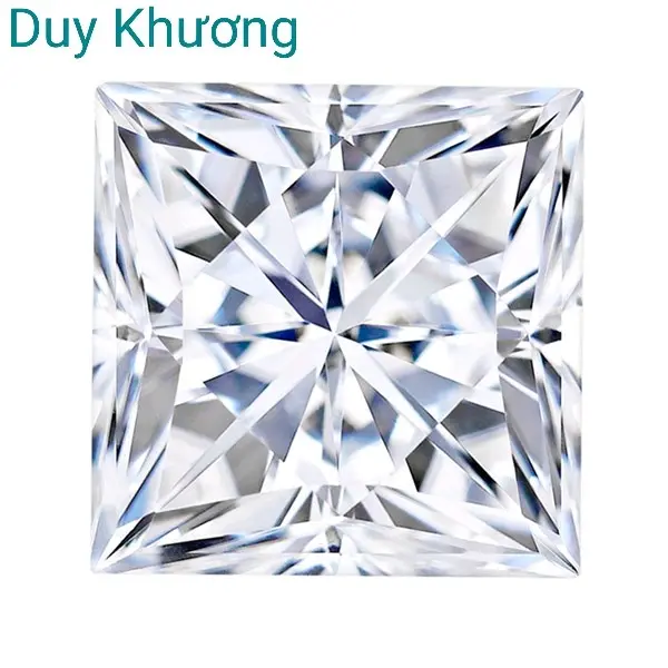 Kim cương moissanite hình vuông, phù hợp đính nữ trang cao cấp vàng bạc các loại vn bảo hành của nhà cung cấp viên đá nhẫn
