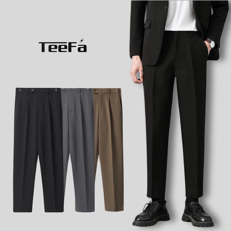Quần âu nam Sidetab bấm chỉnh cạp Quần tây Hàn Quốc form baggy phong cách công sở 2023 Menswear Pants Jean sidetab Kem quana unam quan au hocsinh