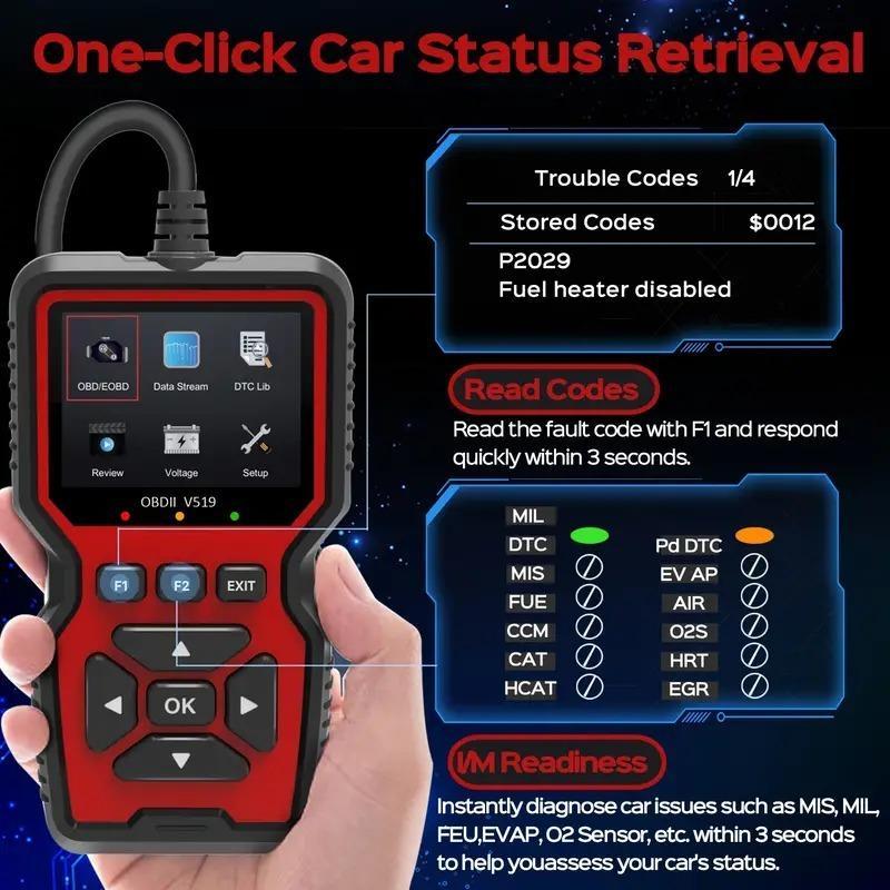 OBD2 Scanner Diagnostic Tool, Car Accessories, Car Stuff, OBD2 Code Reader Scan Tool, Truck Accessories, Check Engine Status Analyzer, Car Status Retrieval Detector, Car Inspection Tools, Car Accessories, Car Repair Tools 6