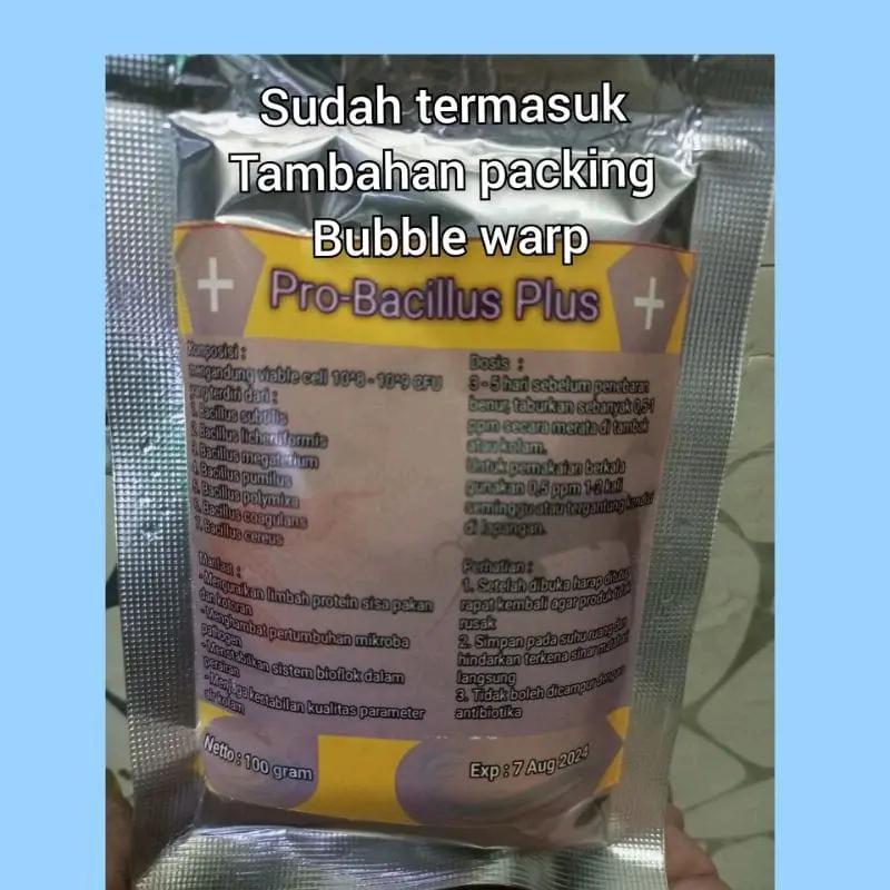 Probiotik bacillus plus 100 gram / probiotik Bacillus / bacillus / probiotik bioflok / probiotik kolam bioflok / probiotik ikan / probiotik udang / probiotik lele