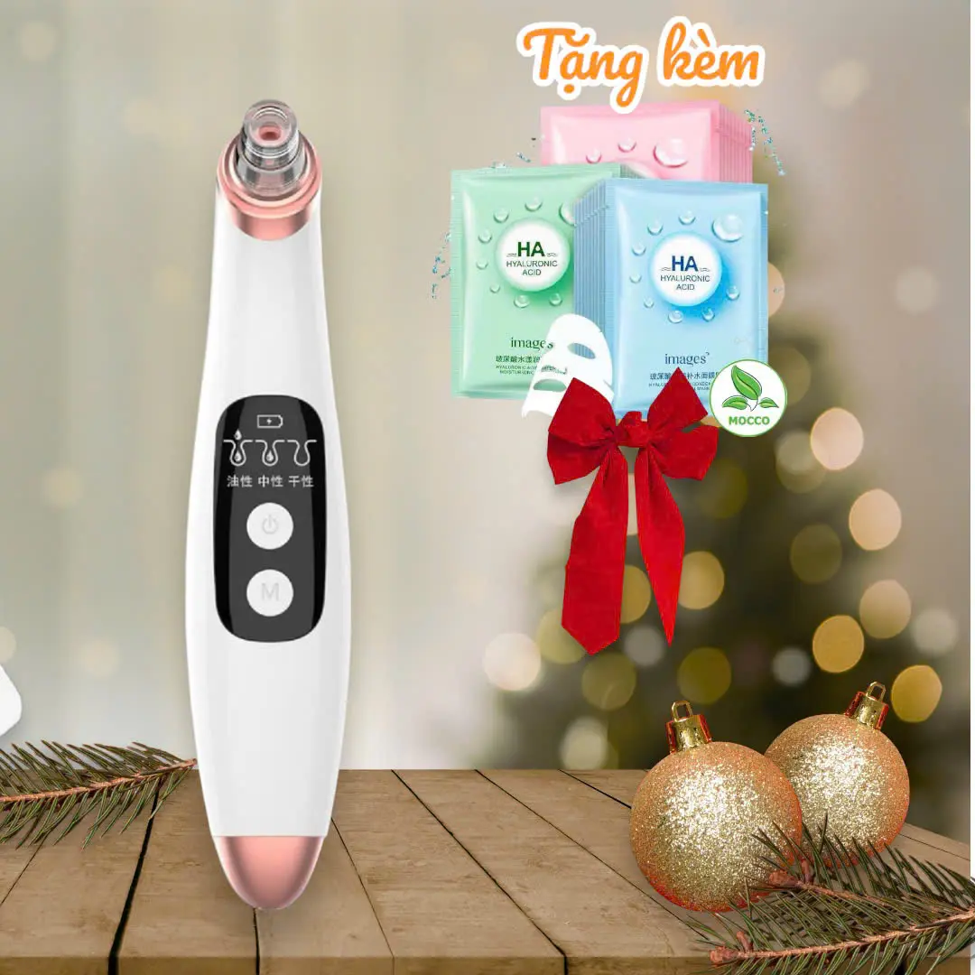 Máy Hút Mụn Cầm Tay Công Nghệ Hút Chân Không Rung Siêu Âm - 6 Đầu Hút Mụn, 3 Chế Độ Da, Sạc USB Skincare