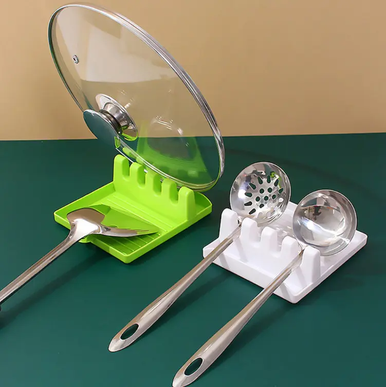 Tatakan Tutup Panci Pisau Dapur Holder Spatula Plastik Kitchenware Ukuran 13x12x14.5cm Bahan PP Random Warna Mudah Dibersihkan