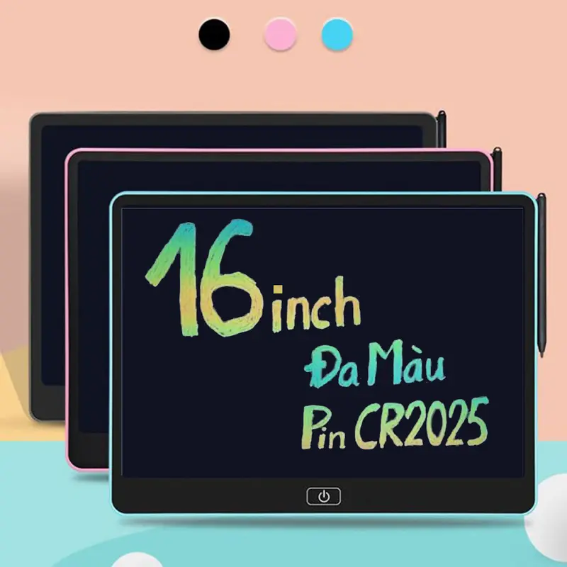 [16 Inch] Bảng Viết Tự Xóa 16 Inch Đa Sắc Bảng Vẽ Tự Xóa Thế Hệ Mới Thông Minh Bảng LCD Tự Xóa 12 inch, 13 inch, 16 Inch - Dừa Shopkids 0
