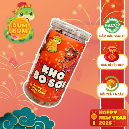 Khô Bò Xé sợi Đặc Biệt DumBum 250g-Đậm Vị- Mềm thơm- Đồ ăn vặt