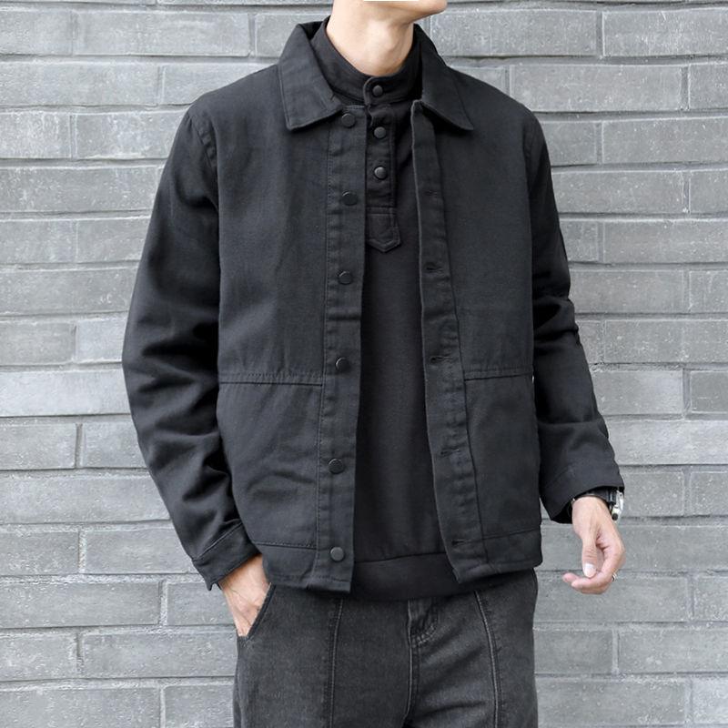 Product Introduction of Áo Khoác Denim, Shi, Thiết Kế Đơn Giản Và Rộng Rãi, Thích Hợp Cho Mùa Xuân Và Mùa Thu, Thương Hiệu Thời Trang Mới, Phong Cách Thường Ngày Cổ Polo, Áo Khoác Dụng Cụ Menswear Nam Jacket Có Túi 5