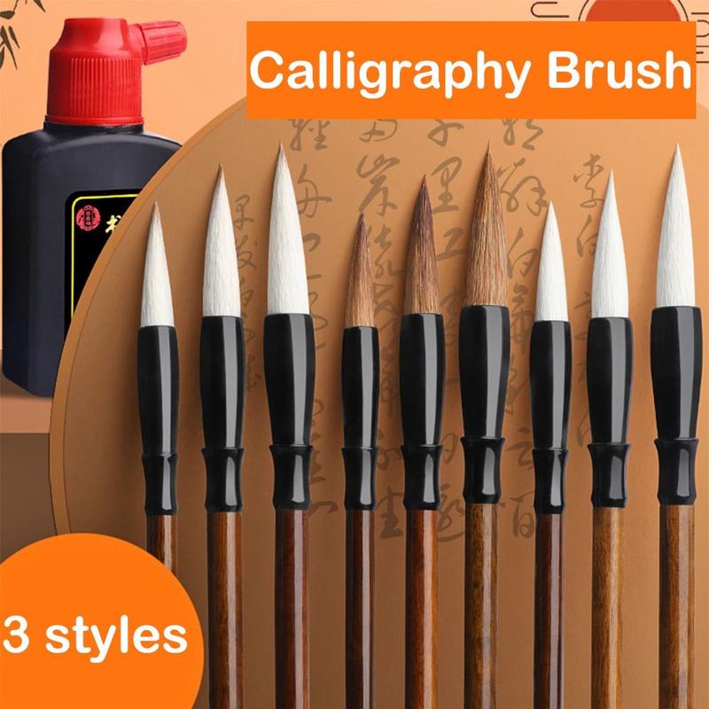 Product Introduction of Calligraphy Brush Art Paint Brush Chinese Brushes Oil Painting Chinese Calligraphy Brush Wolf Hair Wooden Handle Script Writing Brush Watercolor 9