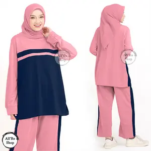 Setelan Baju dan Celana Olahraga Wanita Muslim Terbaru Simpel Lucu Set Hana ARS S20