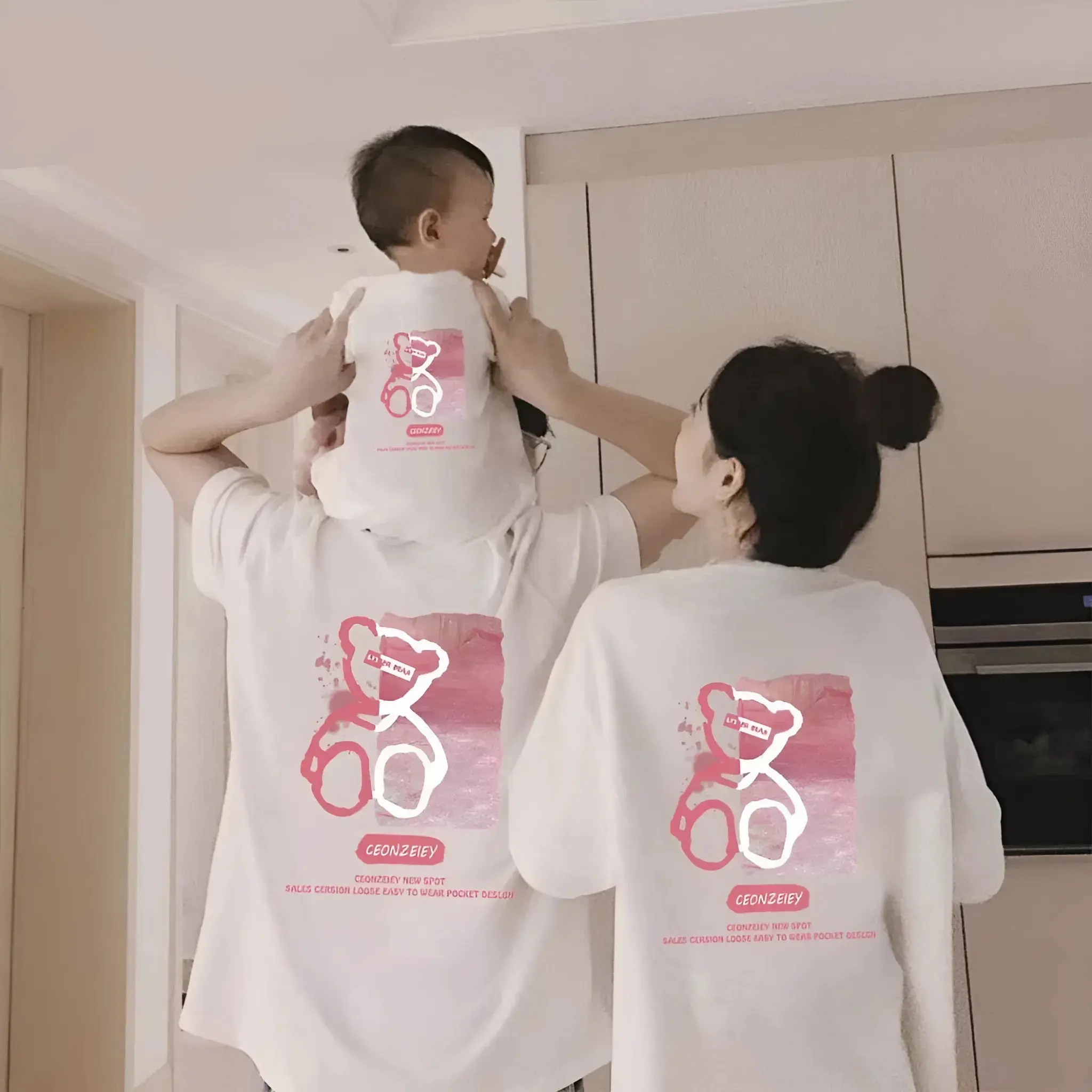Áo gia đình in 2 mặt sắc nét không bong bền màu cho cả nhà mặc đi chơi, du lịch, ở nhà đều đẹp TA044